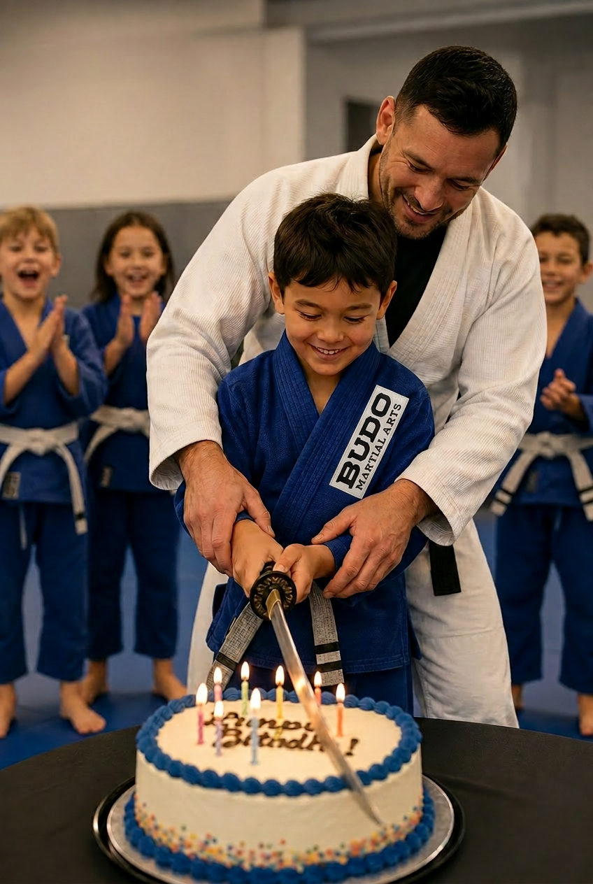 Ceremony moment for the birthday star